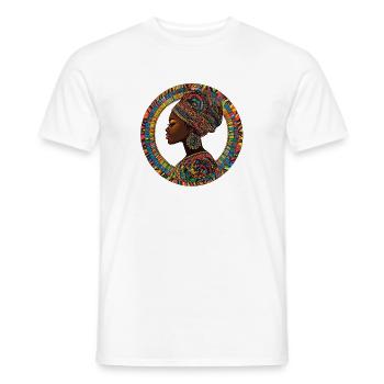 African Color Silhouette in Circle - Men's T-Shirt - white - Front - AI Model Male 178 dark (178cm)