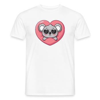 Koala Heart and Cool Glasses - Men's T-Shirt - white - Front - AI Model Male 178 dark (178cm)