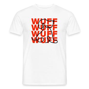 ICH SPRECHE FLIEßEND WUFF – DOG LOVER! - Männer T-Shirt - Weiß - Vorne - AI Model Male 178 dark (178cm)