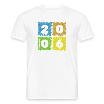20. Écussons de Farbige du Geburtstag depuis 02/2006 - T-shirt homme - blanc - Devant - AI Model Male 178 dark (178cm)