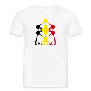 Atomium Brussels – Ikone der belgischen Flagge - Männer T-Shirt - Weiß - Vorne - AI Model Male 178 dark (178cm)