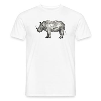 rhinoceros - Men's T-Shirt - white - Front - AI Model Male 178 dark (178cm)