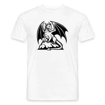 Dragon Logo – Fantasy Power Animal Design - Men's T-Shirt - white - Front - AI Model Male 178 dark (178cm)