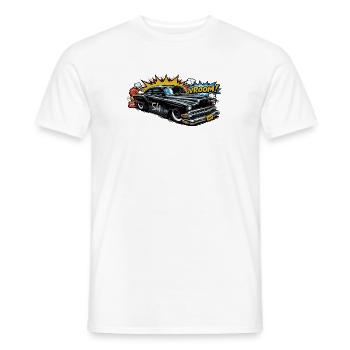 Chevy Bel Air 1954 - American Dream Hot Rod Comic - Men's T-Shirt - white - Front - AI Model Male 178 dark (178cm)