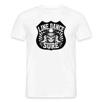 Line Dance Skull Boots Hat - Men's T-Shirt - white - Front - AI Model Male 178 dark (178cm)