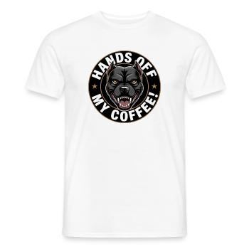 Weg von meinem Kaffee zorniger Hund - Männer T-Shirt - Weiß - Vorne - AI Model Male 178 dark (178cm)