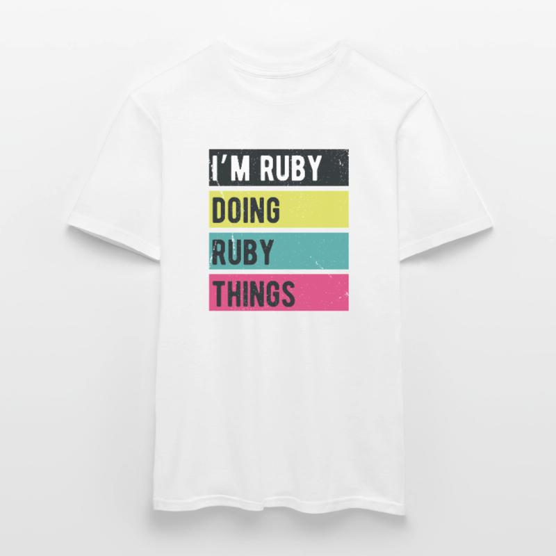 I’m Ruby Doing Ruby Things Retro Colors Men's T-Shirt