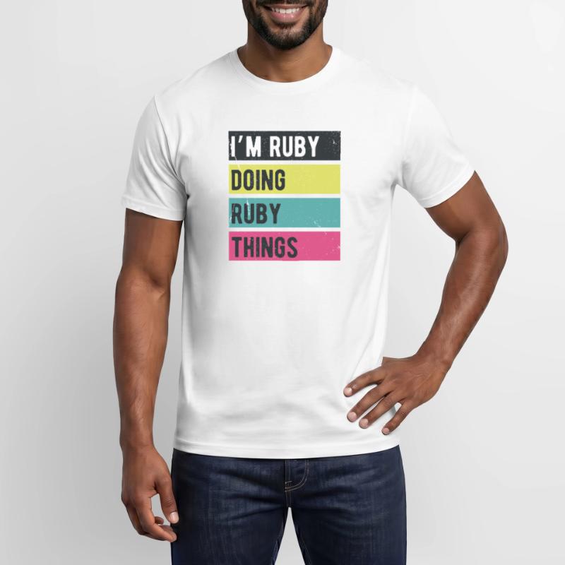 I’m Ruby Doing Ruby Things Retro Colors Men's T-Shirt