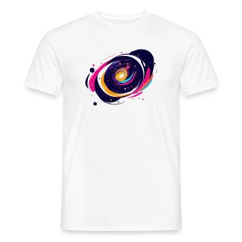 Color Swirl Galaxy Outer Space Pattern - Men's T-Shirt - white - Front - AI Model Male 178 dark (178cm)