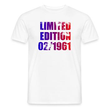 65e anniversaire Édition Limitée 02/1961 - T-shirt homme - blanc - Devant - AI Model Male 178 dark (178cm)