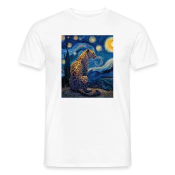 Léopard Van Gogh - T-shirt homme - blanc - Devant - AI Model Male 178 dark (178cm)