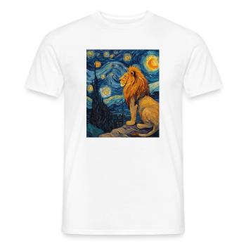 Löwe Van Gogh - Männer T-Shirt - Weiß - Vorne - AI Model Male 178 dark (178cm)