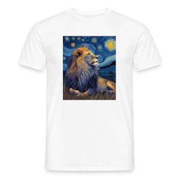 Lion Van Gogh - Men's T-Shirt - white - Front - AI Model Male 178 dark (178cm)