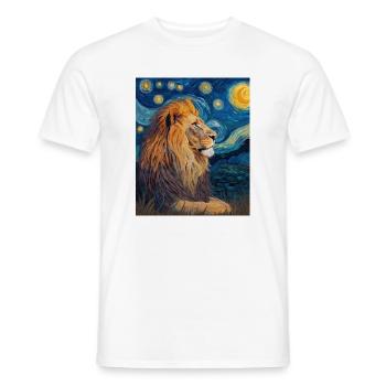 Lion Van Gogh - Men's T-Shirt - white - Front - AI Model Male 178 dark (178cm)