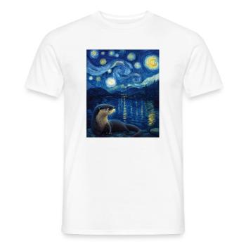 Loutre Van Gogh - T-shirt homme - blanc - Devant - AI Model Male 178 dark (178cm)