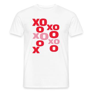 Lettres d’amour XO Typographie mignonne de la Saint-Valentin - T-shirt homme - blanc - Devant - AI Model Male 178 dark (178cm)