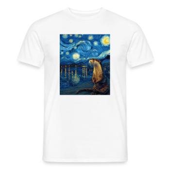 Loutre Van Gogh - T-shirt homme - blanc - Devant - AI Model Male 178 dark (178cm)