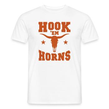 Hook Em Horns Bull Skull Design - Männer T-Shirt - Weiß - Vorne - AI Model Male 178 dark (178cm)