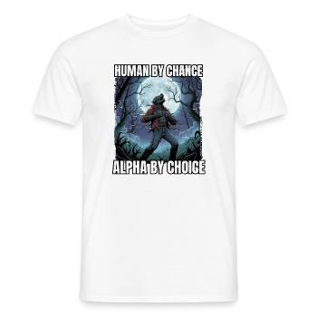 Motif loup-garou Alpha par choix - T-shirt homme - blanc - Devant - AI Model Male 178 dark (178cm)