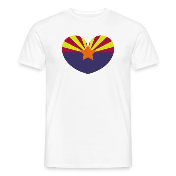 Drapeau du cœur de l’Arizona - T-shirt homme - blanc - Devant - AI Model Male 178 dark (178cm)