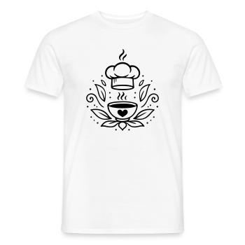 Vegan kochen Schale mit Herz & Kochmütze - Männer T-Shirt - Weiß - Vorne - AI Model Male 178 dark (178cm)
