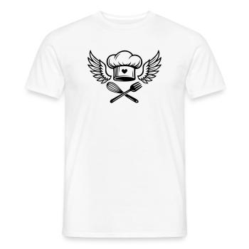 Kochmütze mit Herz und Flügeln - Männer T-Shirt - Weiß - Vorne - AI Model Male 178 dark (178cm)