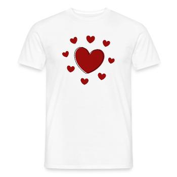 rotes Herz rot Geschenk Valentinstag - Männer T-Shirt - Weiß - Vorne - AI Model Male 178 dark (178cm)