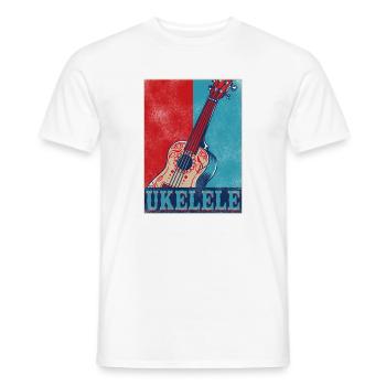 Ukulélé hawaïen ukulélé rétro vintage - T-shirt homme - blanc - Devant - AI Model Male 178 dark (178cm)