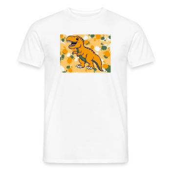 T-Rex Dino - Men's T-Shirt - white - Front - AI Model Male 178 dark (178cm)