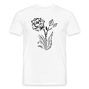 Stilisierte, umrandete Rose - Männer T-Shirt - Weiß - Vorne - AI Model Male 178 dark (178cm)