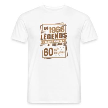 60th Birthday Vintage Legends 1966 Retro Modern - Men's T-Shirt - white - Front - AI Model Male 178 dark (178cm)