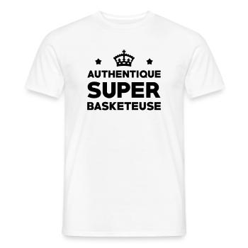 Authentischer Superbasketballspieler - Männer T-Shirt - Weiß - Vorne - AI Model Male 178 dark (178cm)