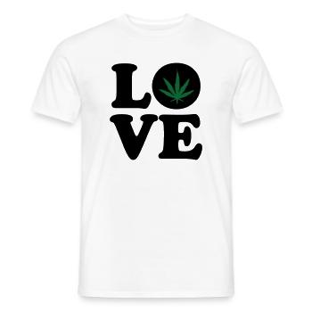 Love weed cannabis  - T-shirt homme - blanc - Devant - AI Model Male 178 dark (178cm)