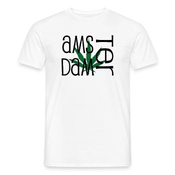 Amsterdam - Cannabis - Weed - Men's T-Shirt - white - Front - AI Model Male 178 dark (178cm)
