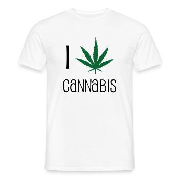 J'aime le cannabis - T-shirt homme - blanc - Devant - AI Model Male 178 dark (178cm)