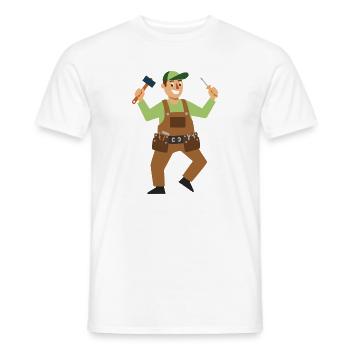 Working Hero Craftsman - Men's T-Shirt - white - Front - AI Model Male 178 dark (178cm)