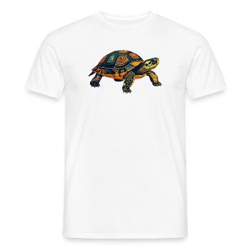 Motif du portrait de la tortue - T-shirt homme - blanc - Devant - AI Model Male 178 dark (178cm)