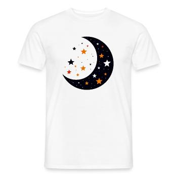 Moon and Stars Moon Star Pattern of Night Motif - Men's T-Shirt - white - Front - AI Model Male 178 dark (178cm)