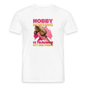 48 Hobby Horsing Is Dreaming With Your Feet - Men's T-Shirt - white - Front - AI Model Male 178 dark (178cm)