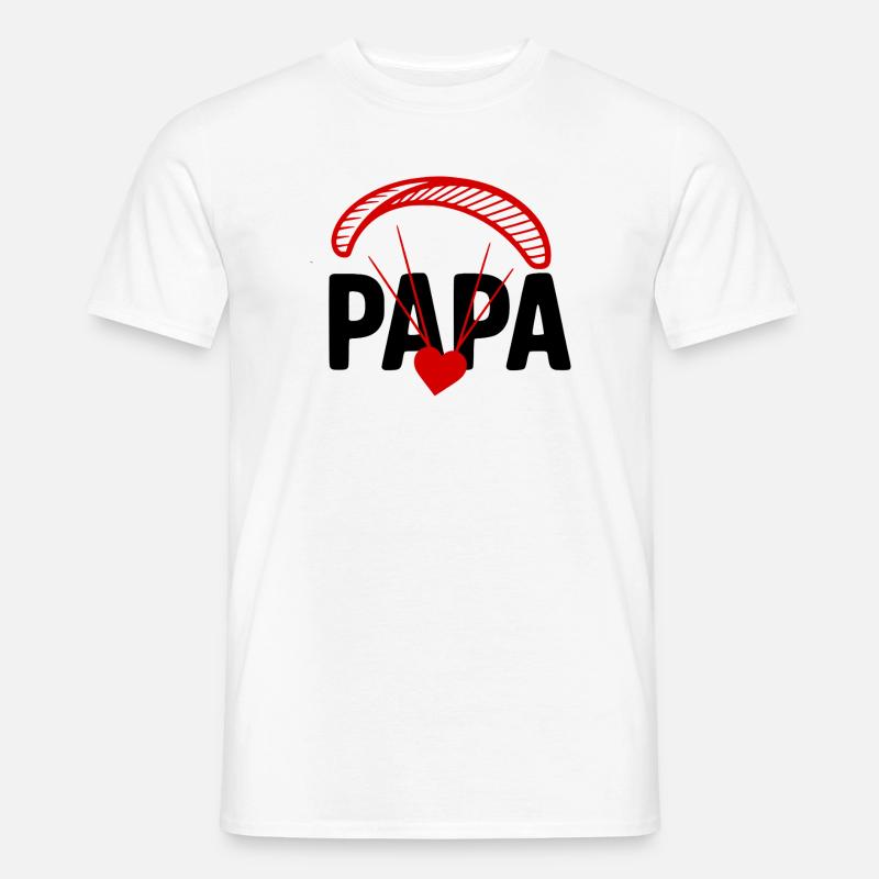 Papa Gleitschirm, Paragliding mit Herz - Männer T-Shirt - Weiß