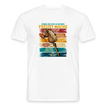 Bannière du cheval de loisir - T-shirt homme - blanc - Devant - AI Model Male 178 dark (178cm)