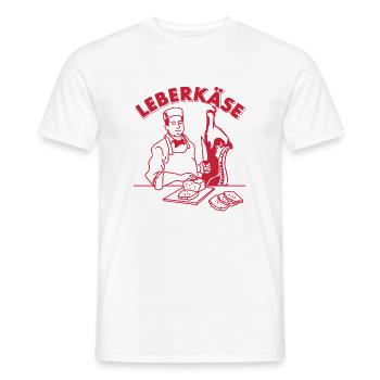 Funny butcher Leberkäse Bavarian kebab - Men's T-Shirt - white - Front - AI Model Male 178 dark (178cm)