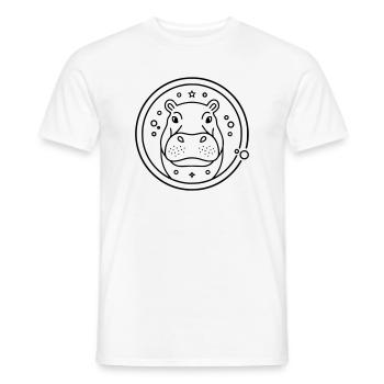 Contour du cercle du ciel étoilé de l’hippopotame - T-shirt homme - blanc - Devant - AI Model Male 178 dark (178cm)