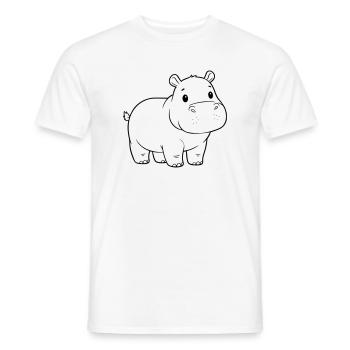 Süßes Baby Nilpferd Comic Outline - Männer T-Shirt - Weiß - Vorne - AI Model Male 178 dark (178cm)