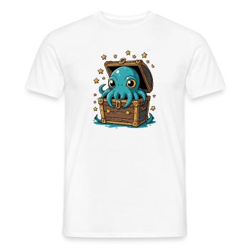 Oktopus im Sternenschatz - Männer T-Shirt - Weiß - Vorne - AI Model Male 178 dark (178cm)