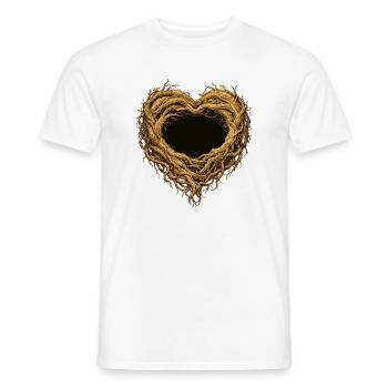 Cœur des racines – motif nature plein de solidarité - T-shirt homme - blanc - Devant - AI Model Male 178 dark (178cm)