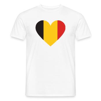 Humour,Belge, belgique, drapeau, frite, frites - T-shirt homme - blanc - Devant - AI Model Male 178 dark (178cm)