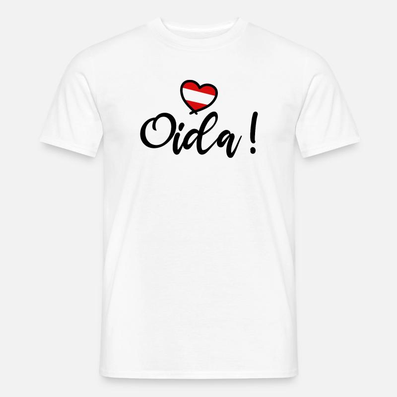 Oida! Austria Heart I love Austria Dialect - Men’s T-shirt - white