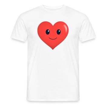 Des sourires au cœur se transforment en rouge - T-shirt homme - blanc - Devant - AI Model Male 178 dark (178cm)