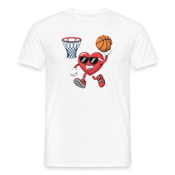 Lustiges Valentinstag-Basketballherz-Shirt für Jungen - Männer T-Shirt - Weiß - Vorne - AI Model Male 178 dark (178cm)